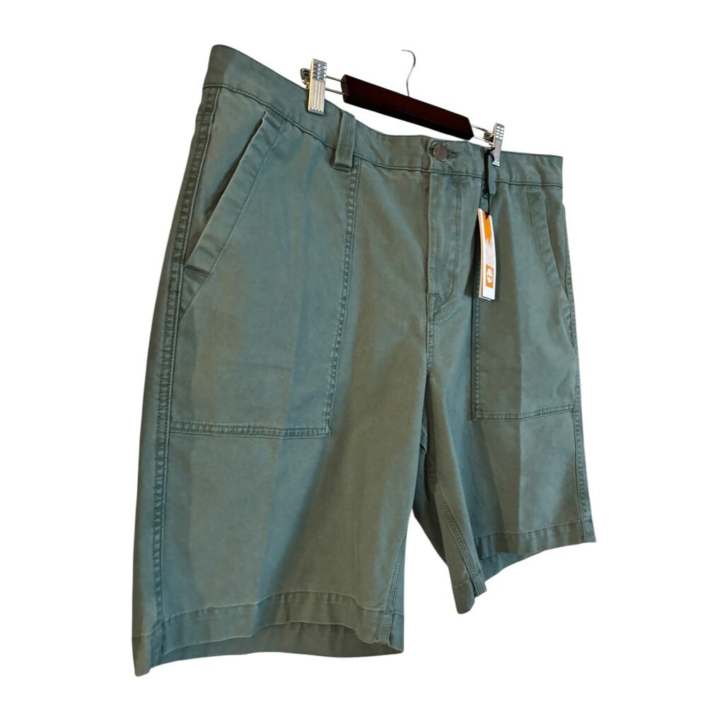 Timberland Shorts Mens 38 Green Relaxed Fit Utility Pocket Outdoor Casual New - Picture 3 of 8